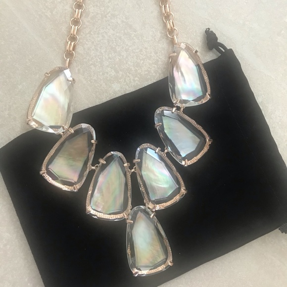 🚫Kendra Scott Harlow Necklace RoseGold/Brown MOP - Picture 3 of 9